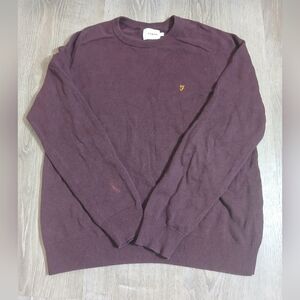 Farah Men's Deep Maroon Crewneck Sweater Size Medium